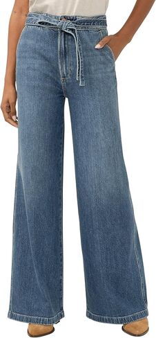 Silver Jeans Co. Women's Highly Desirable High Rise Belted Ultra Wide Leg Jeans in Saudi Arabia