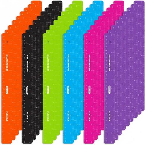 BAZIC Shatterproof Flexible Curve Ruler 12" (30cm), Inches Centimeter Metric Measuring Drafting Rulers, for Students School Supplies, 6-Pack in Saudi Arabia