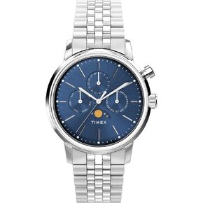 Timex Men's Marlin Moon Phase 40mm Watch - Stainless Steel Bracelet Blue Dial Stainless Steel Case in Kuwait