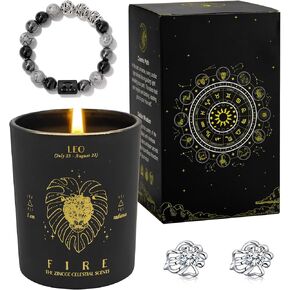 Capricorn Zodiac Scented Candle Gift Set for Men and Women – Rose Aroma Crystal Candle with Bracelet & Earrings, Astrology Gift Box, Business & Appreciation Gifts in Saudi Arabia