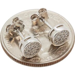 Generic 925 الفضة الاسترليني 14K الأصفر / الأبيض / الأسود الذهب إنهاء AAA مكعب زركونيا 7.5MM جولة دائرة المسمار / دفع العودة أقراط للنساء والرجال المجوهرات الجميلة in Saudi Arabia