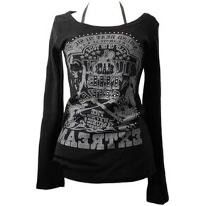 Y2k Grunge Shirts Harajuku Clothing Women Vintage Graphic Tees Long Sleeve Emo Clothes Streetwear Goth Tops in Saudi Arabia