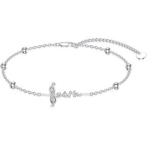 Diamond Faith Cross Bracelet for Women 925 Sterling Silver Lab Grown Diamonds Jewelry Gifts for Mom Wife Girlfriend Daughter Sister Friend in Saudi Arabia
