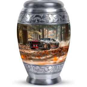 Car Urns for Human Ashes Adult Female & Male, Burial Urns for Adult Human Ashes, Large Decorative Urn - Floral Urn - Forest Urn - Adult Memorial Urns - Cremation Urns for Men 10 Inch, Natural in Kuwait