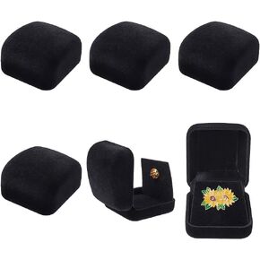 NBEADS 6 Pcs Velvet Badge Display Box, Black Pin Display Case Lapel Pin Collection Display Holder Velvet Brooch Storage Boxes for Badges Lapel Pin Jewelry Organizer, 2.1x2.3x1.4inch in Saudi Arabia