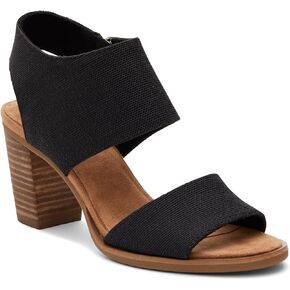 TOMS Women's Majorca Cutout Sandal, Black Melange Woven, 11B in Saudi Arabia