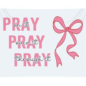 Xelstioae Pink Preppy Tapestry Coquette Pink Bow Balloon Dog Cute Tapestry Wall Hanging for Teen Girls Room Bedroom College Dorm Wall Decor 59x47Inch in Kuwait