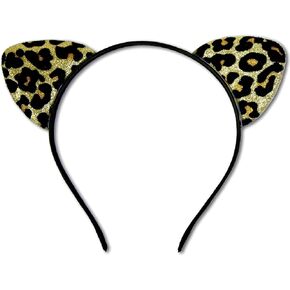 Huachi Cheetah Ears Headband for Women, Leopard Ears Costume with Face Tattoos, Halloween Cat Ear Headband Cheetah Accessory in Saudi Arabia