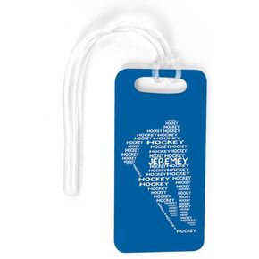 Hockey Luggage & Bag Tag | Personalized Hockey Words Male Player | Standard Lines on Back | Assorted Colors in Saudi Arabia