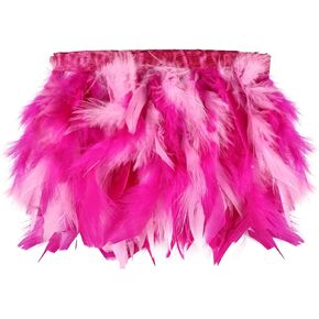 Red Turkey Feathers Trim Fringe 2Yard 4-6inch for Party Clothing DIY Sewing Craft Wedding Dress Decoration Natural Fluffy Turkey Feather Trim in Kuwait