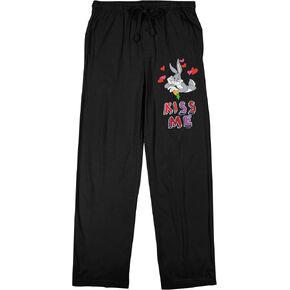 Looney Tunes Bugs Bunny Kiss Me Men's Black Sleep Pajama Pants in Saudi Arabia