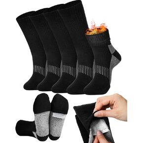 4 Pairs Thermal Heated Socks with Foot Warmer Pockets Toe Foot Pouch Hiking Crew Socks Pockets Outdoor Heated Stockings Hunting Stockings for Men Hunting Hiking Skiing No Warmer in Saudi Arabia