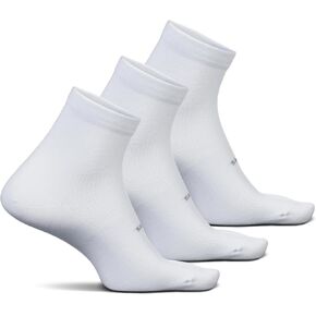 Feetures High Performance Ultra Light Cushion Quarter Sock - Moisture-Wicking Athletic Socks -White, Small (3 Pair) in Saudi Arabia