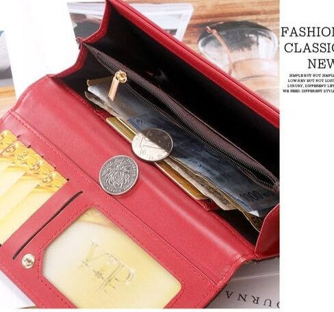 Leather Wallet for Women Slim Designer Trifold Ladies Credit Card Holder Beige in Saudi Arabia