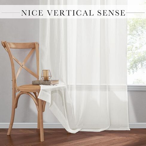 Crushed Sheer Valances for Windows 2 Panels, Small Tiers Short Curtain Valances for Living Room Bathroom Basement, Modern Rod Pocket Voile Sheer Window Covering, 42W x 30L inches, Light Beige in Saudi Arabia