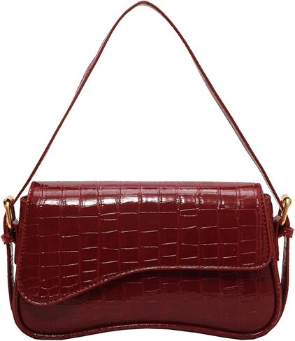 Women Saddle Shoulder Bag Y2K Trendy Vegan Leather Purse Retro Hobo Handbags Zipper Clutch with 2 Removable Strap in Saudi Arabia
