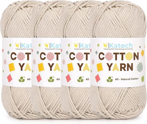 Katech 100 ٪ خيوط قطنية 100 ٪ للكروشيه والحياكة - الرياضة الناعمة للوزن CYC #3 ، 6 skeins (50 جرام لكل ، مجموع 300 جرام) ، خيوط الكروشيه مثالية لبطولات الأطباق ، بطانيات الأطفال ، الأجهزة القابلة للمرت in Kuwait