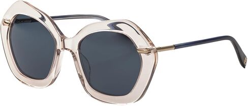 Elton John A-List نظارة شمسية نسائية مستقطبة سداسية الأسيتات ذات حافة كاملة مقاس متوسط ​​55 ملم in Kuwait