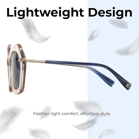 Elton John A-List نظارة شمسية نسائية مستقطبة سداسية الأسيتات ذات حافة كاملة مقاس متوسط ​​55 ملم in Kuwait