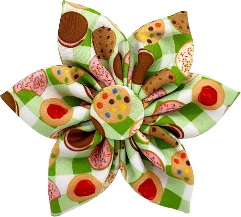 Huxley & Kent Pet Pinwheel | Blue/Green Check (Small) | Easter Spring Collar Accessory for Dogs/Cats | Bow Collar Attachment | Cute, Comfortable Accessory | H&K Pinwheel for Pets in Saudi Arabia