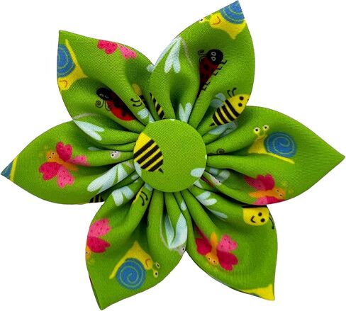 Huxley & Kent Pet Pinwheel | Blue/Green Check (Small) | Easter Spring Collar Accessory for Dogs/Cats | Bow Collar Attachment | Cute, Comfortable Accessory | H&K Pinwheel for Pets in Saudi Arabia