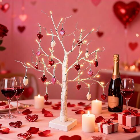 مصغرة عيد الحب شجرة عيد الميلاد الحلي الزينة، 20ct 1.18 بوصة الوردي الأحمر الأبيض على شكل قلب الحلي مجموعة للشجرة، الحلي لعيد الحب، عيد الميلاد، حفل الزفاف والذكرى السنوية in Kuwait