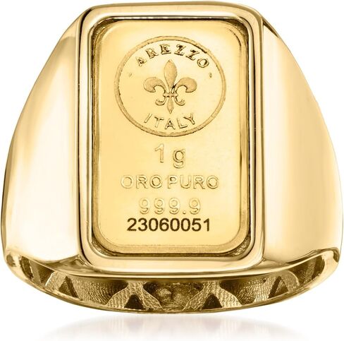 Ross-Simons Italian 24kt Gold Fleur-De-Lis 1-Gram Ingot Signet Ring With 14kt Yellow Gold Band in Saudi Arabia