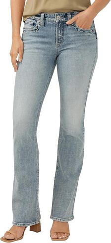 Silver Jeans Co. Women's Suki Mid Rise Curvy Fit Bootcut Jeans, Med Wash, 28W x 33L in Saudi Arabia