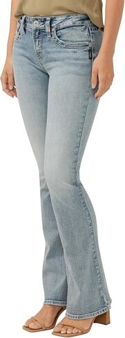 Silver Jeans Co. Women's Suki Mid Rise Curvy Fit Bootcut Jeans, Med Wash, 28W x 33L in Saudi Arabia