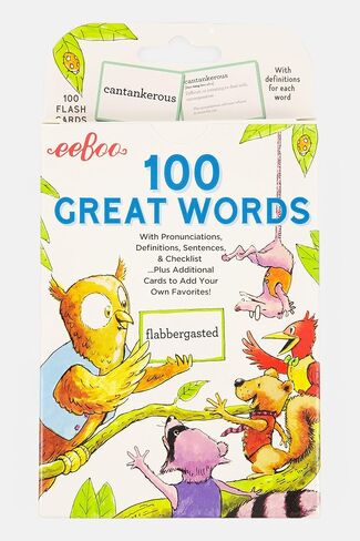 eeBoo: 100 Great Words Vocabulary Educational Flash Cards, Important Tool for Early Reading, Introduces Words in Color-Coded Sets, Educational Game That Stimulates Learning in Kuwait