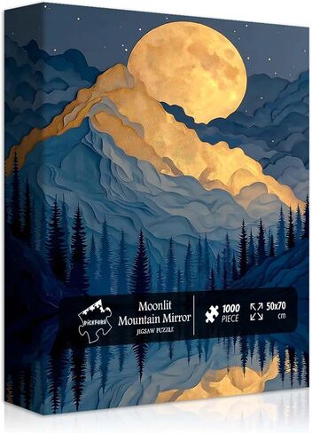 Landscape Puzzle 1000 Pieces, Nature Mountain Puzzle Magic Forest, Sunset Puzzles for Adults Paper Cut Art, Challenging Jigsaw Puzzle Scenic in Kuwait