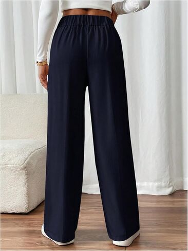 GORGLITTER Women's High Waisted Wide Leg Work Pants Double Button Pleated Trousers Business Casual Dress Pants in Saudi Arabia
