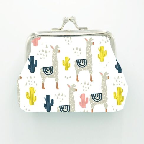 Cartoon Alpaca Printed Coin Purses Girl Hasp Zero Wallet Ladies Clutch Change Purse Female Mini Money Bag in Saudi Arabia