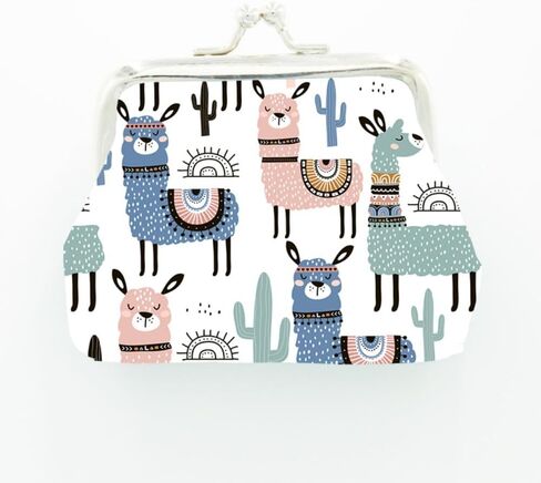 Cartoon Alpaca Printed Coin Purses Girl Hasp Zero Wallet Ladies Clutch Change Purse Female Mini Money Bag in Saudi Arabia