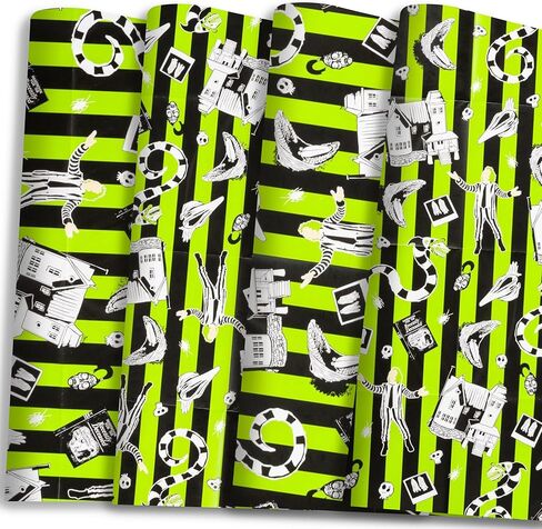 ورقة غلاف فضي Buffalo Beetlejuice المطبوعة التي تضم Beetlejuice و Sandworm ، 12 Count ، 20 "× 30" in Kuwait