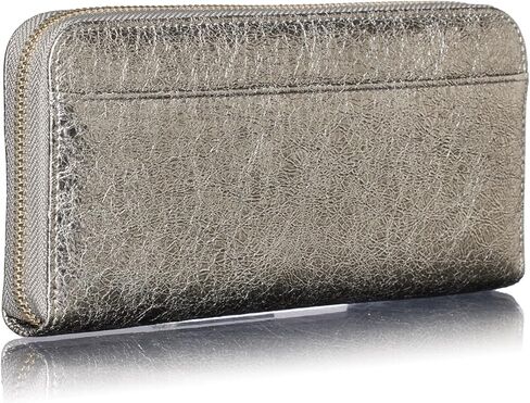 محفظة جلدية طويلة من نوع VOICE Align مصنوعة من قبل NEW LIFE في إيطاليا Cowhide ART.Chic حافظة بطاقات عمودية أنيقة وسهلة الاستخدام للسيدات في صندوق هدايا (فضي) in Saudi Arabia