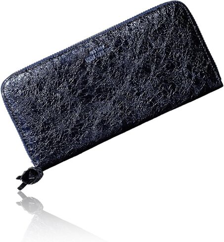 محفظة جلدية طويلة من نوع VOICE Align مصنوعة من قبل NEW LIFE في إيطاليا Cowhide ART.Chic حافظة بطاقات عمودية أنيقة وسهلة الاستخدام للسيدات في صندوق هدايا (فضي) in Saudi Arabia