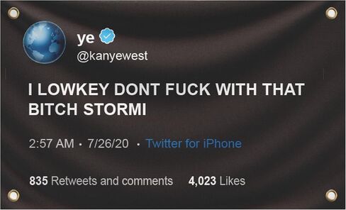3x5 Ft I Lowkey Don't F*ck With That Bitch Stormi Fake Tweet Polyester Flags - Funny Meme Single Sided Flag Tapestry with 4 Grommets - College Dorm Room Guys Man Cave Frat Bedroom in Indoor or Outdoor in Saudi Arabia