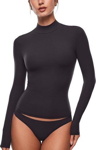 Women's Inbarely® Soft Mock Turtleneck Long Sleeve Top in Saudi Arabia