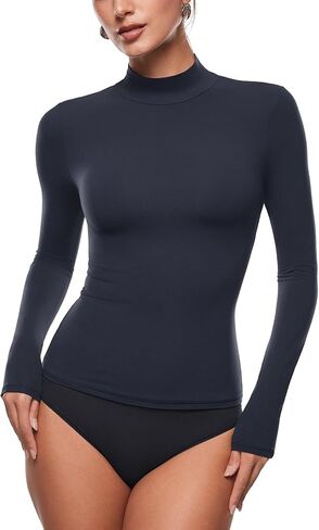Women's Inbarely® Soft Mock Turtleneck Long Sleeve Top in Saudi Arabia