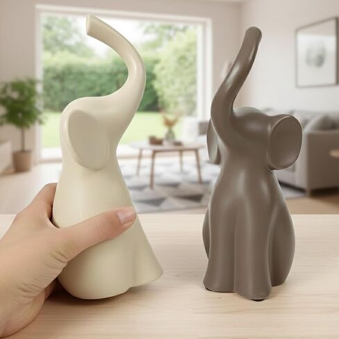 for Couple – Elegant Elephant Gifts for Women, Pair of Matte Ceramic Elephants with Premium Gift Box | Wedding for Wife, Elephant Decor in Kuwait