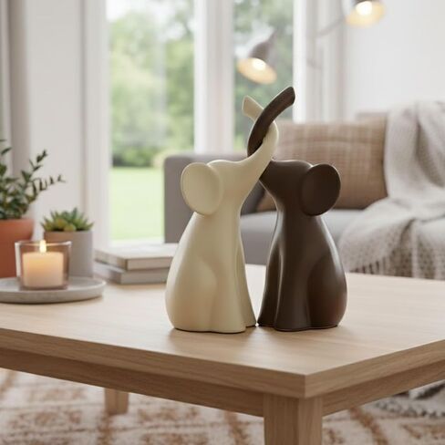 for Couple – Elegant Elephant Gifts for Women, Pair of Matte Ceramic Elephants with Premium Gift Box | Wedding for Wife, Elephant Decor in Kuwait