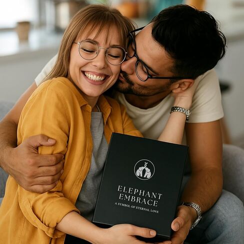 for Couple – Elegant Elephant Gifts for Women, Pair of Matte Ceramic Elephants with Premium Gift Box | Wedding for Wife, Elephant Decor in Kuwait