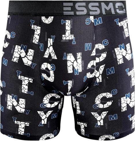 Mens Boxer Underwear Long Leg Breathable Soft 4 Way Stretch Graphic Funny Boxer Briefs in Saudi Arabia