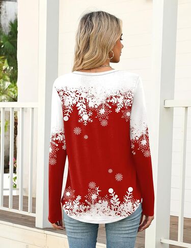 Women's Tops Casual Long Sleeve Shirts Casual V Neck Blouses Fall Fashion 2025 in Saudi Arabia