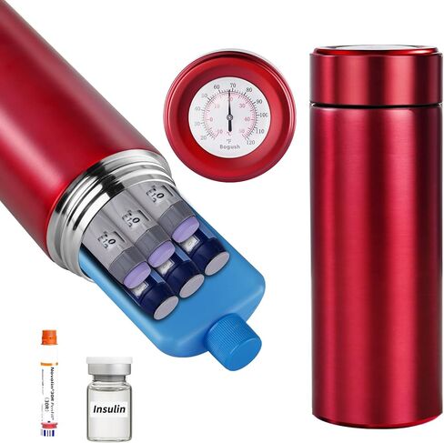 Bogush 60H Insulin Pens Cooler Temp Display Hold 6-8 Pens Travel Case Medication Cooler for Travel TSA Approved Medicine Cooler Medical Diabetic Travel Cooler Bag Epipen Carry Case Rose Golden in Saudi Arabia