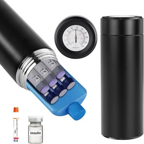 Bogush 60H Insulin Pens Cooler Temp Display Hold 6-8 Pens Travel Case Medication Cooler for Travel TSA Approved Medicine Cooler Medical Diabetic Travel Cooler Bag Epipen Carry Case Rose Golden in Saudi Arabia