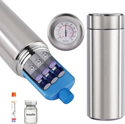 Bogush 60H Insulin Pens Cooler Temp Display Hold 6-8 Pens Travel Case Medication Cooler for Travel TSA Approved Medicine Cooler Medical Diabetic Travel Cooler Bag Epipen Carry Case Rose Golden in Saudi Arabia