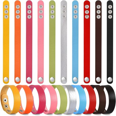 Framendino, Blank Leather Bracelets Plain Adjustable Snap Braid Engraving Bracelet for Crafts Blank Leather Cuff Bracelet DIY Craft Wristbands in Saudi Arabia
