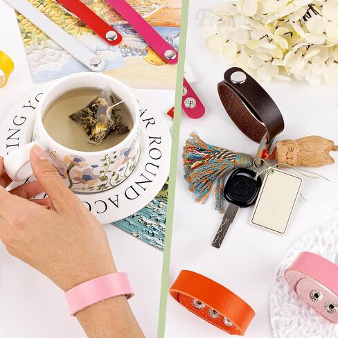 Framendino, Blank Leather Bracelets Plain Adjustable Snap Braid Engraving Bracelet for Crafts Blank Leather Cuff Bracelet DIY Craft Wristbands in Saudi Arabia